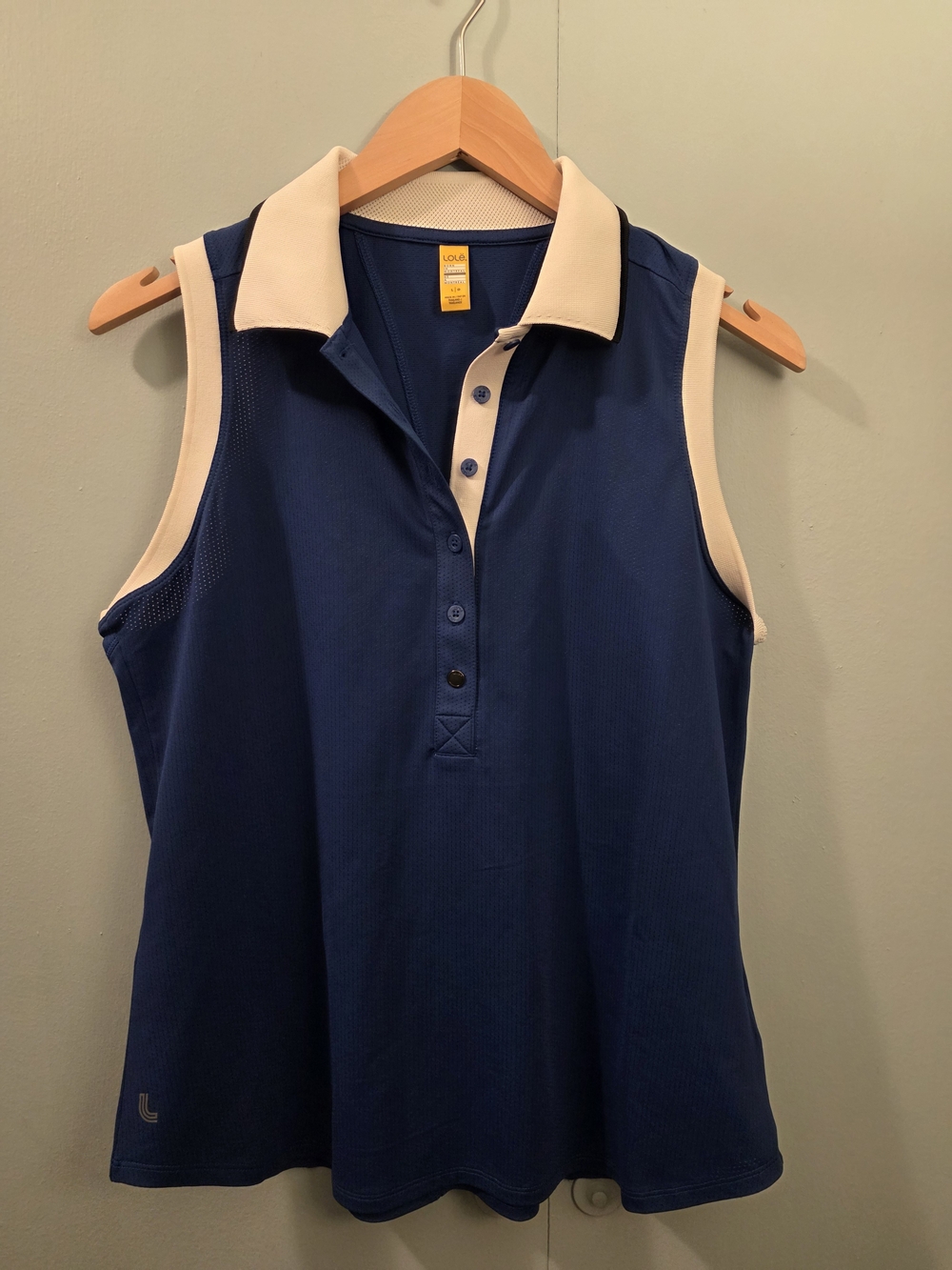 Lolë Women's Sleeveless Golf Polo Top Blue Size Large